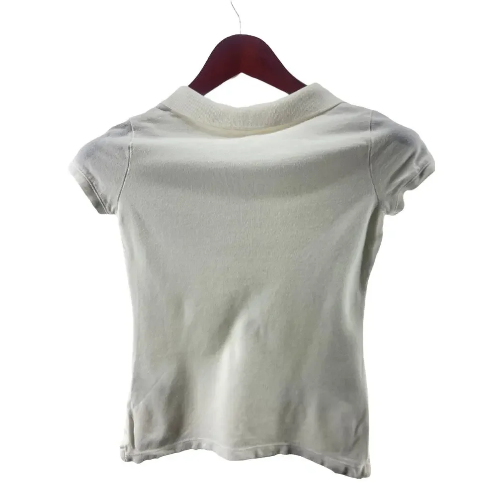 Old Navy Girls' White Short Sleeve Polo Shirt Youth Size Medium/8